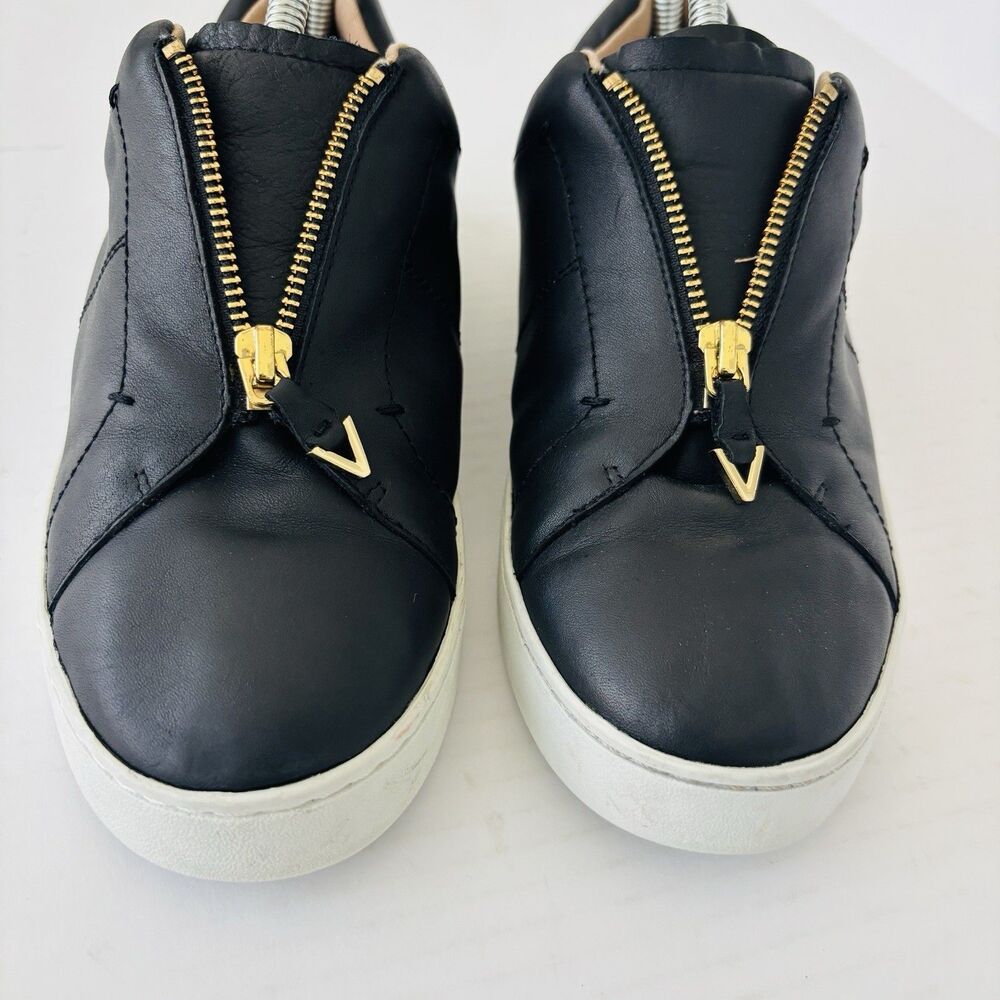Vionic Ellis Black Leather Zip Sneakers Orthotic Comfort Shoes Womens Size 9.5 - Picture 4 of 13